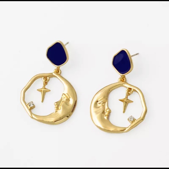 Drop Earring Star Moon Cross Round Earrings - Picture 3 of 6